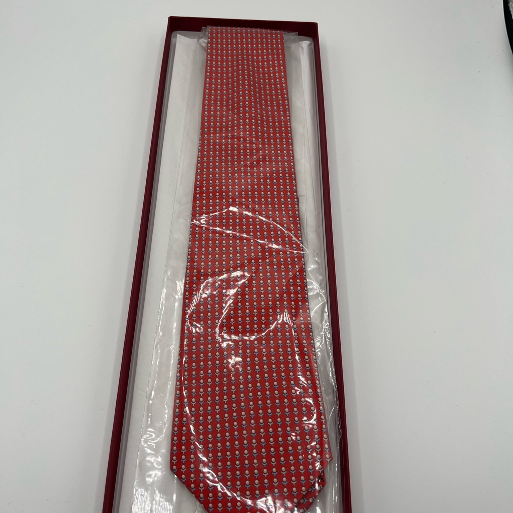 Salvatore Ferragamo Red And White Dotted Tie